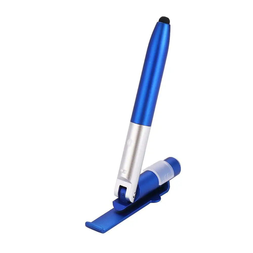 Useful LED Light Ballpoint Pen Foldable Electronics Mobile Phone Stand Multi-function Stylus Pencil