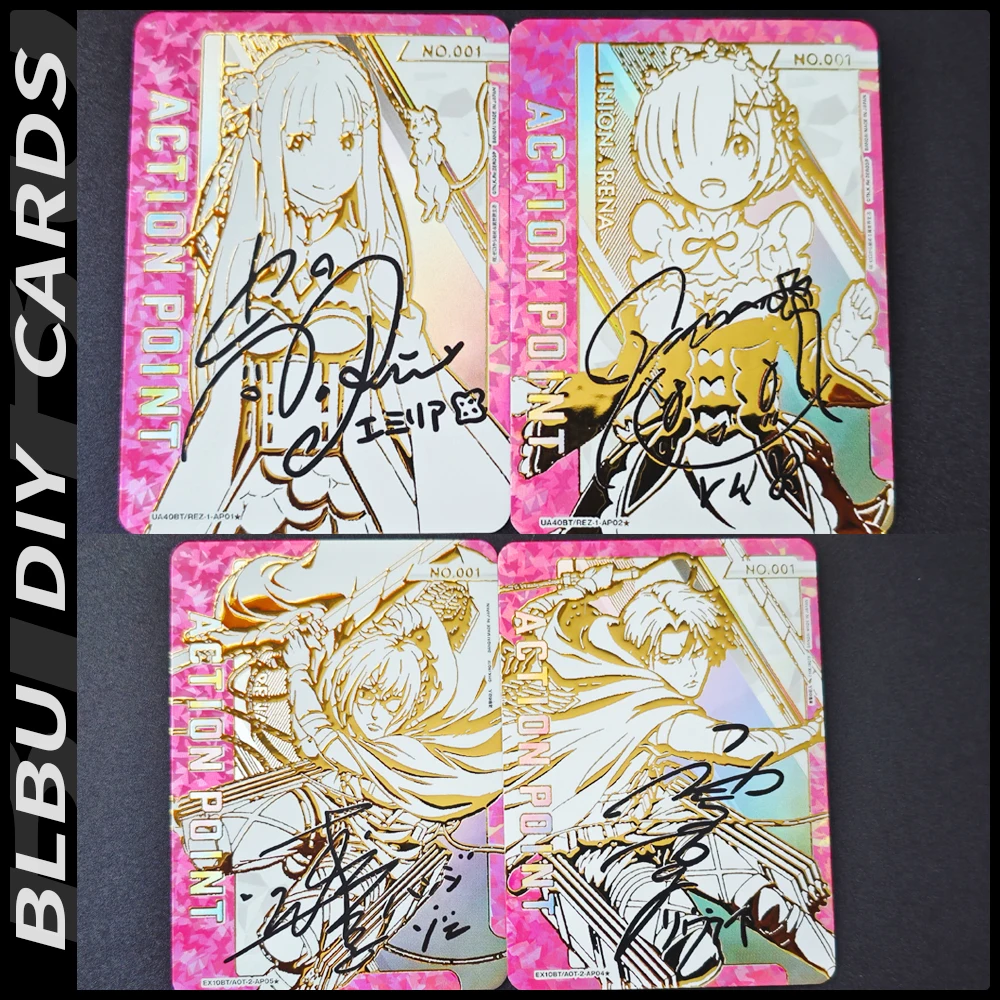 

BLBU UA Cards Re zero Union Arena Card Rem Emilia Sexy Attack on Titan ACG Signature Card Diy Anime Collectible Cards Re Life