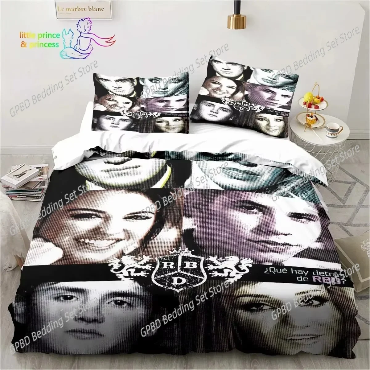 Juego de cama Band RBD individual, doble, tamaño Queen, King, dormitorio para niños y adultos, ropa de cama con estampado 3D, regalo para amantes de la música