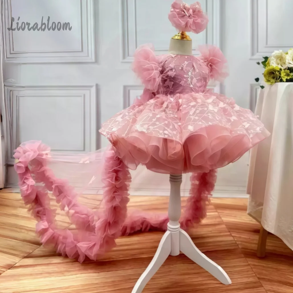 

Girls' Custom Multi-Color Formal Dress Layered Voluminous Knee-Length Gown Wedding Party Attire Dress свадебное платье