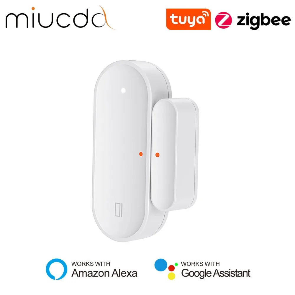 miucda tuya zigbee sensor de porta inteligente detector aberto fechado casa inteligente alarme contra roubo seguranca app trabalho com alexa google casa 01