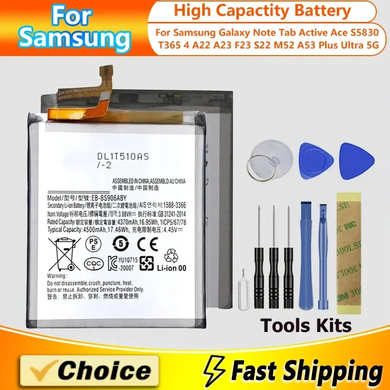 1Pc EB-BS906ABY / EB-BS908ABY Phone Battery,For Samsung Galaxy Note 4 A53 S22 S22 Plus S22 Ultra 5G + Accompanying Tool