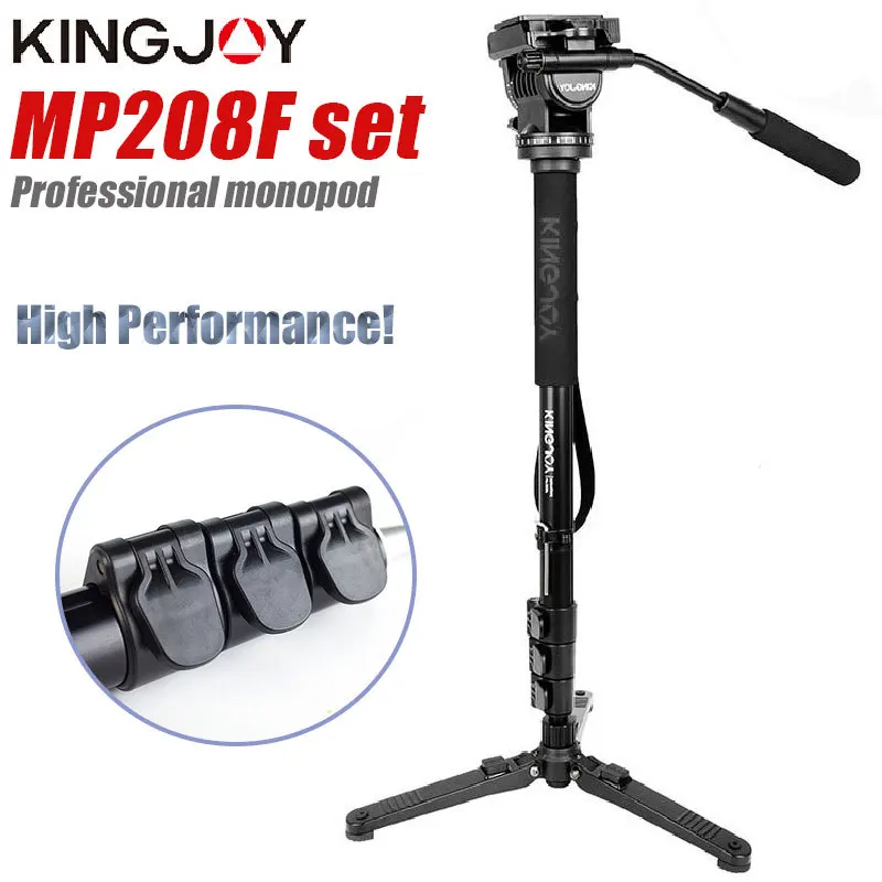 

KINGJOY Professional Video Monopod Alummiun Tripod Stand Travel Holder for DSLR Camera Telescopic Camcorder Gopro Phone MP208F