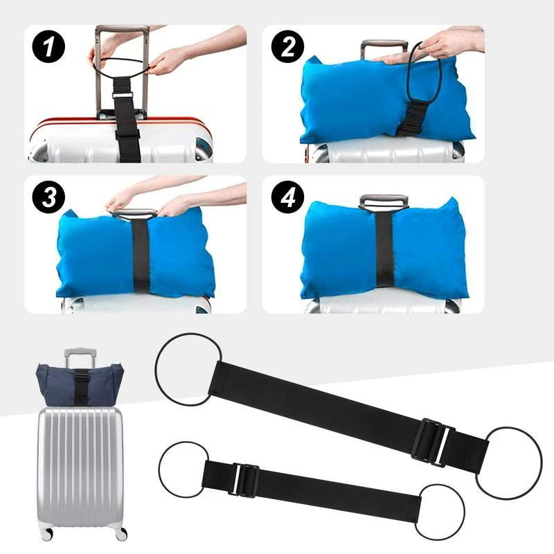 Multi Use Strong Adjustable Luggage Connector Straps For Suitcases Rainbow Travel Straps Secure Organize Anti Theft Straps