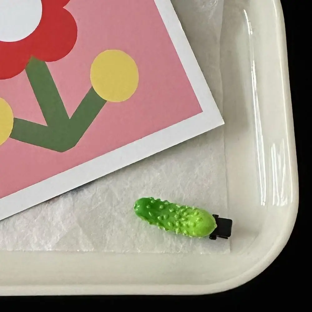 Fashion Mini Vegetable Hair Clip Cauliflow Red Pepper Food Side Bangs Clip Cute Solid Color Funny Barrette Party