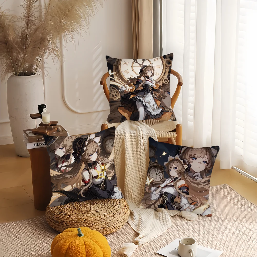 Game Genshin Impact Sandrone Pillow Case Bedroom Sofa Living Room Backrest Decoration Square Cushion Nap Time