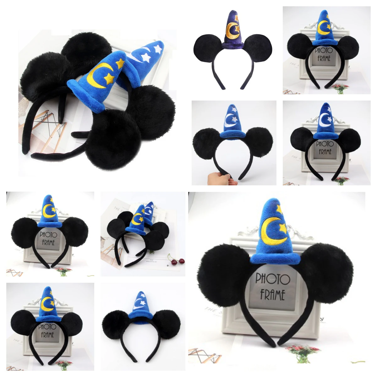 2026 Mickey Mouse Plush Magic House Disney Headwear Cosplay Decoration Christmas Party Cloth Hair Band Adult Kids Halloween Part