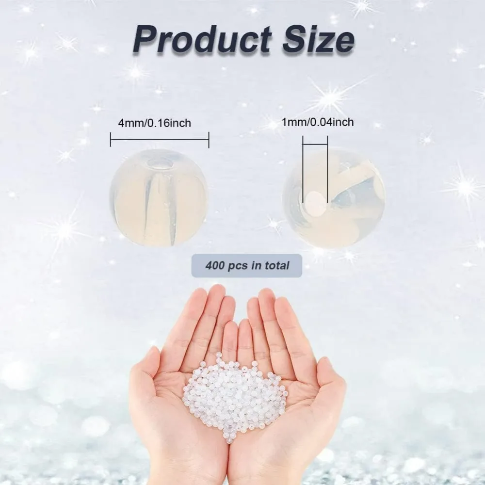 400 قطعة حبة أوباليت مستديرة طبيعة الحجر حبة الأحجار الكريمة الفواصل حبة فضفاض حجر حبة 4 مللي متر الحجر الأبيض صنع عدة