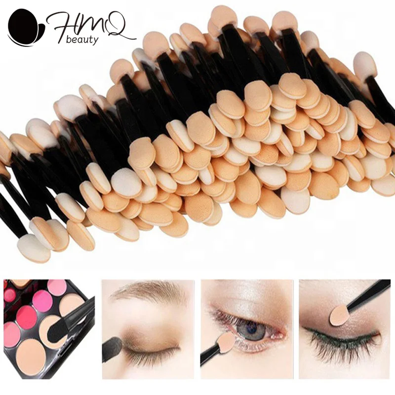 

50/10pcs Disposable Oval Eyeshadow Brush Stick Lip Brush Sponge Set Multifunction Nail Powder Art Applicator Makeup Tools