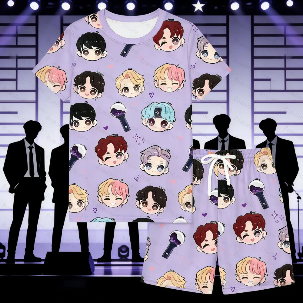 

Комплект атласной пижамы Kpop Comeback для фанатов: милый ночной костюм для женщин, пижамный комплект, спортивный костюм