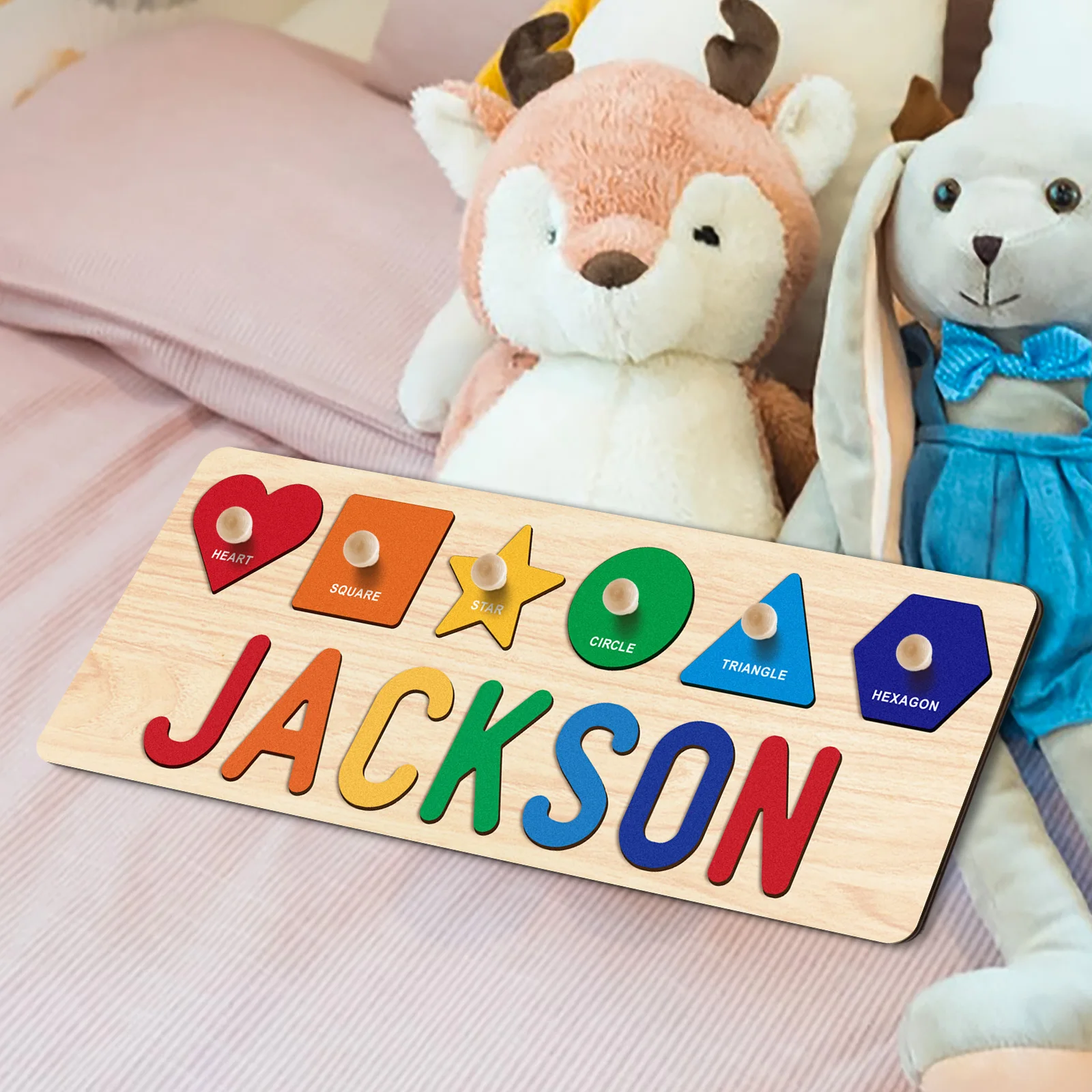 Custom Kids' Alphabet Puzzle—An Early Childhood Educational Toy That Integrates Colors, Shapes, and Letter Recognition. Designed