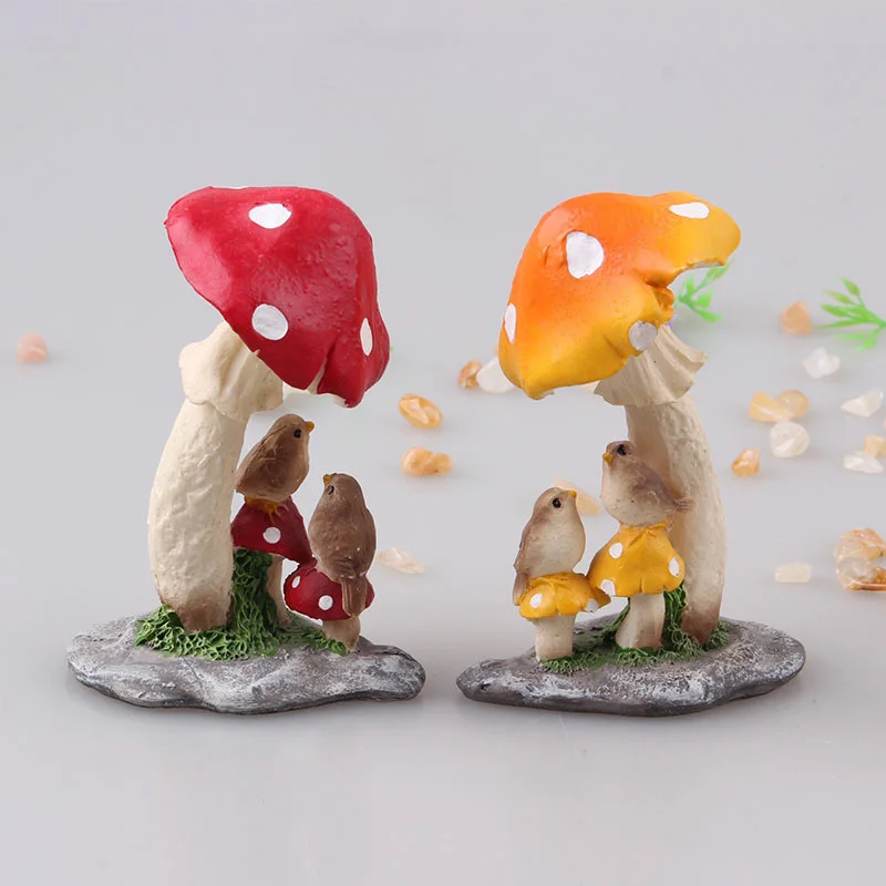 Mushroom Micro Landscape Decoration Fish Tank Garden Flower Pot Decoration Mini Cute Garden Decor DIY Accessories