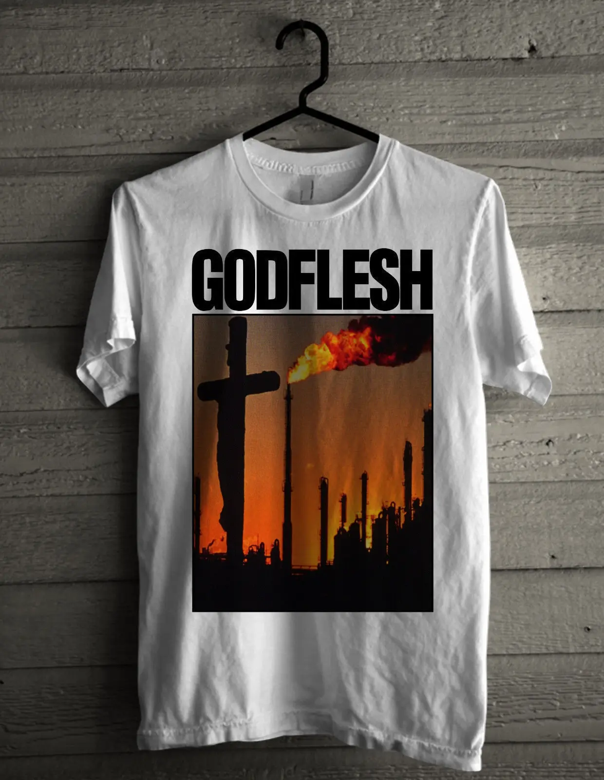 

Мужская белая хлопковая Футболка Godflesh Love And Hate In Dub CG074