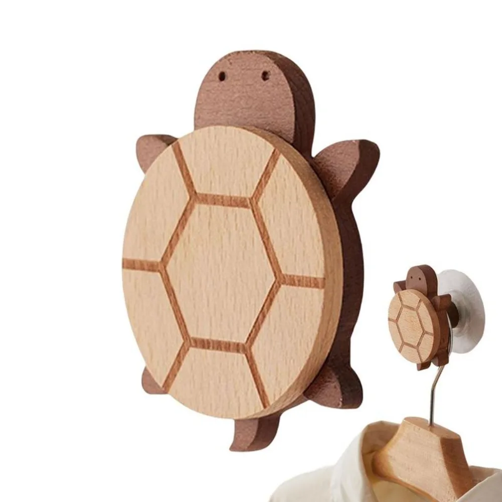 Solid Wood 1Pcs Turtle Shape Home Decor for Children's Room Hanging Door Knob Clothes Hanger Hook Coat Rack