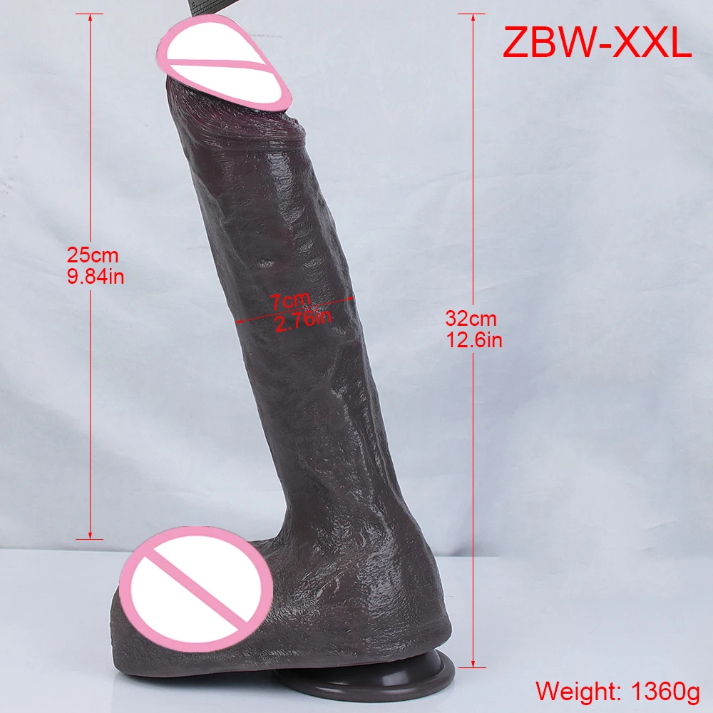 Big Long Dildo Realistic Dick Strapon Penis Soft Suction Cup Black Vagina Masturbator Anal Sex Toy For Woman G-spot Stimulation