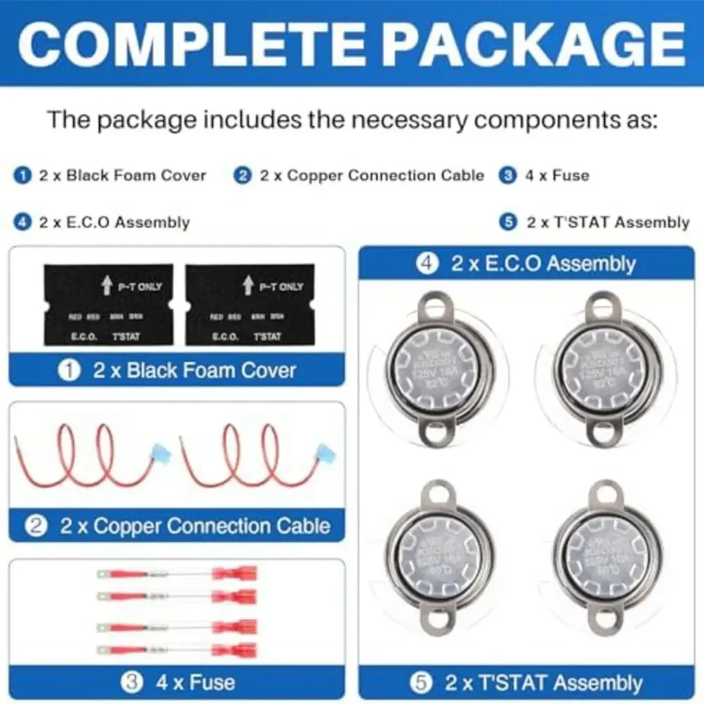 RV Water Heater Thermal Cutoff And ECO Thermostat Replacement Kit With 91447 And 93866 Parts For Atwood Gas Electric EXT Models