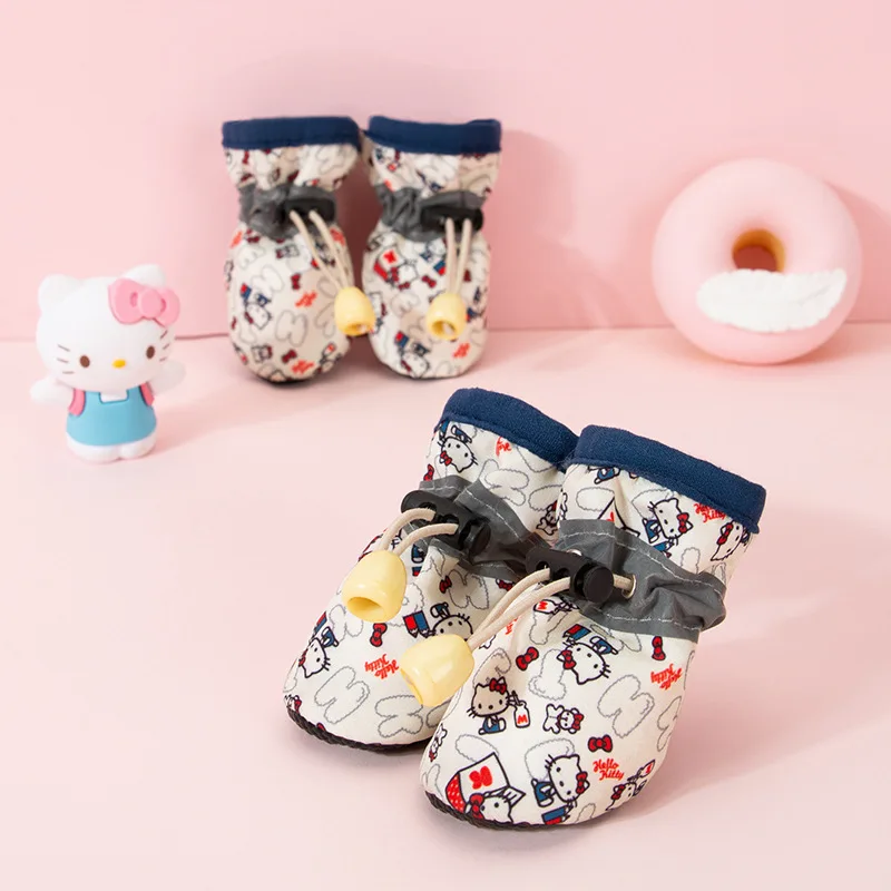 Dog Shoes Autumn Teddy Small Dog Pet Foot Sets Autumn and Winter Plush Indoor Cat All Season Soft Sole Shoes Dog Shoes