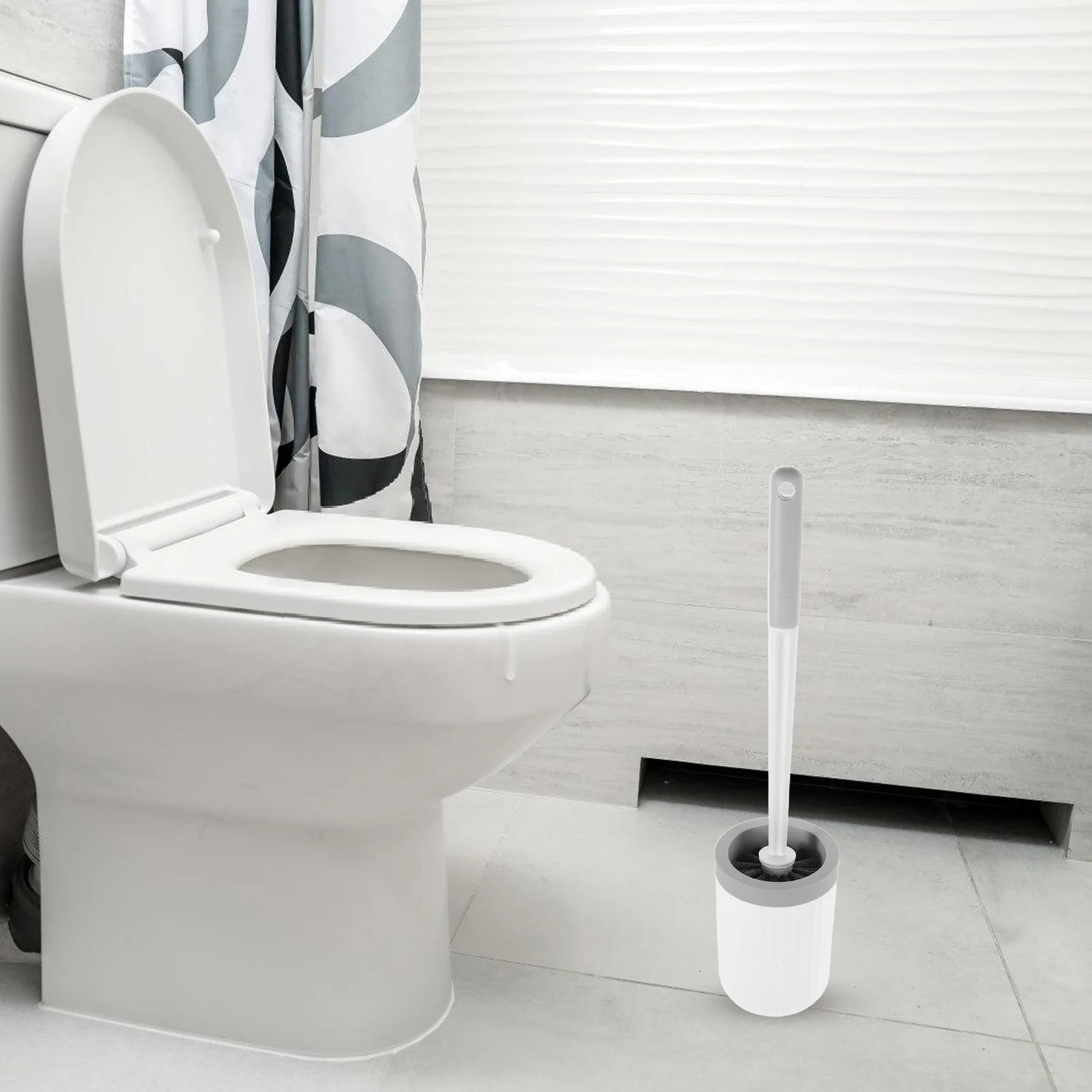 

Long Handle Toilet Brush Wall Mounted Floor Scrub Brush Set For Rv Home Bathroom Cleaning Tools With Wall-Mounted Base