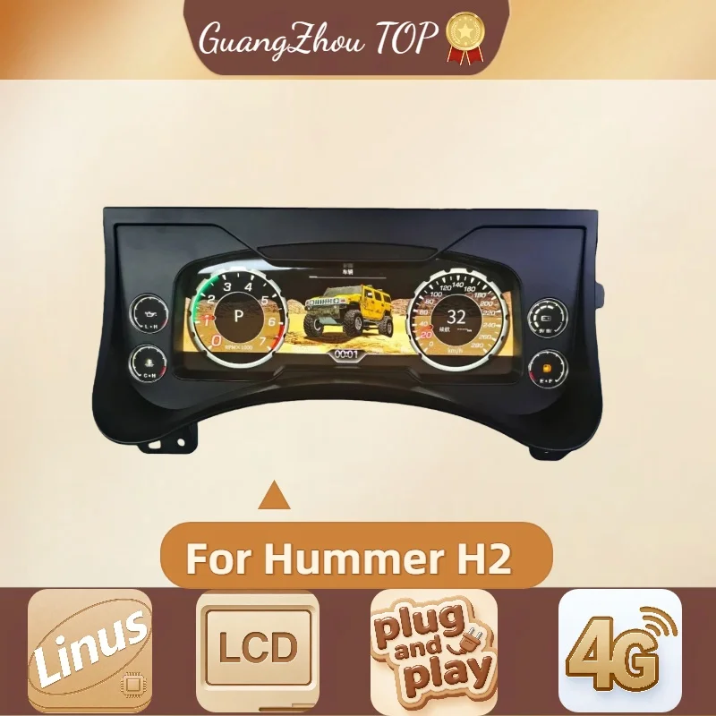 

Новый дизайн приборной панели для Hummer H2 2003-08 2009, ЖК-панель приборов, виртуальный дисплей вождения, кабина, виртуальная приборная панель