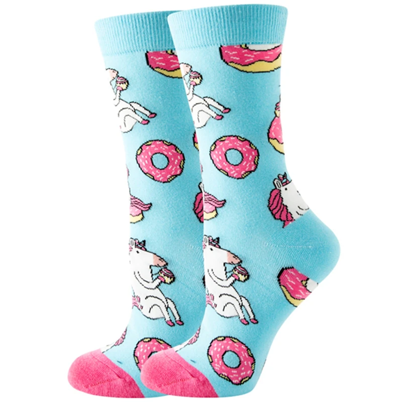 Women Designer Fashion Funny Creative  Middle Tube Cotton Woman Colorful Cute Pattern Animal Plant Sports Sock Wonder Socks Gift