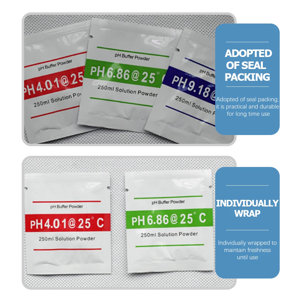 

15pcs Calibration Liquid Powder Ph Buffer Packets 4 01 6 86 9 18 Solution Reader Testing Drinking Water Pool Aquarium
