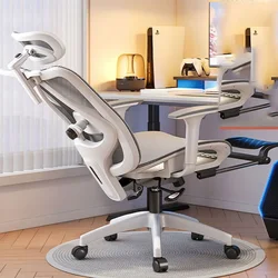 Silla de oficina para sala de estar, cojín móvil blanco, cómoda, de lujo, con acento para lectura, muebles ergonómicos