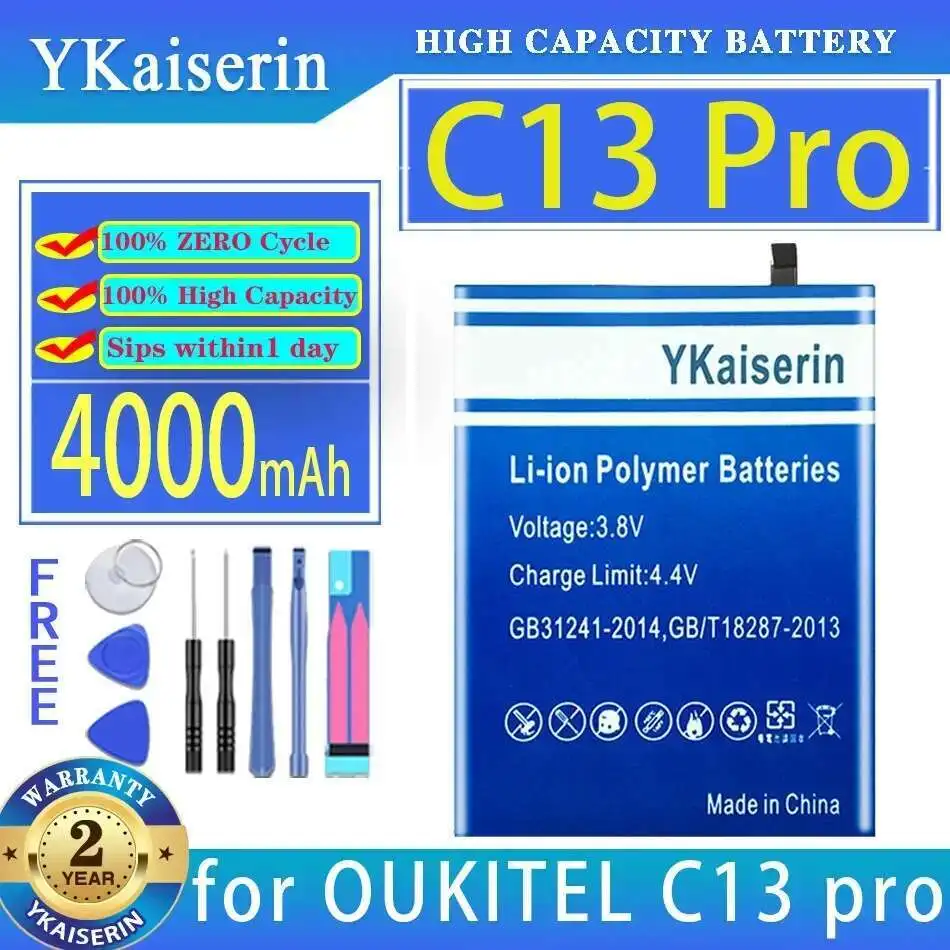 

Для Oukitel C13 Pro S62 долговечный аккумулятор мобильного телефона емкостью 4000 мАч