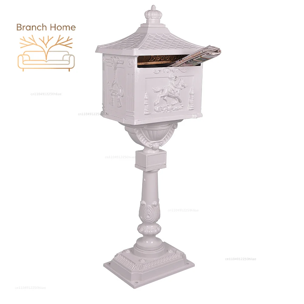 Cast aluminum parcel mailbox, PO box, waterproof, rust-proof and anti-theft, powder coating, for large-capacity apartments