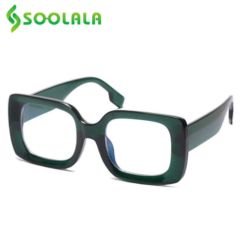 

SOOLALA 2022 Square Anti Blue Light Women Reading Glasses Ladies Computer Full Frame Reader Presbyopic Eyeglasses Leesbril Dames