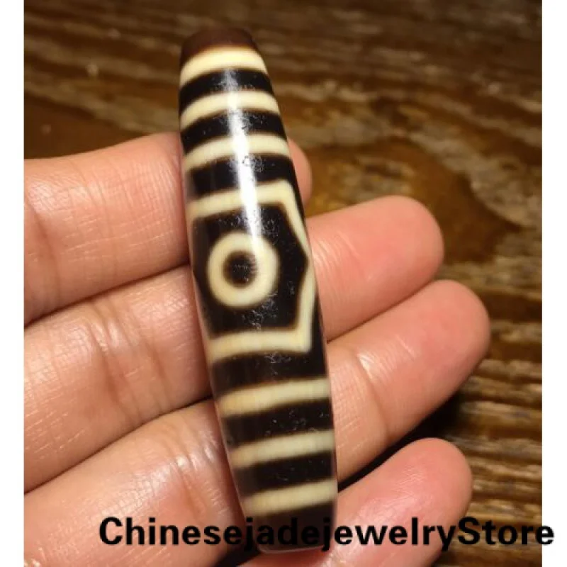 

Ancient Tibetan DZI Beads Old Agate Lucky Vajra 3 Eye Totem Amulet Pendant GZI