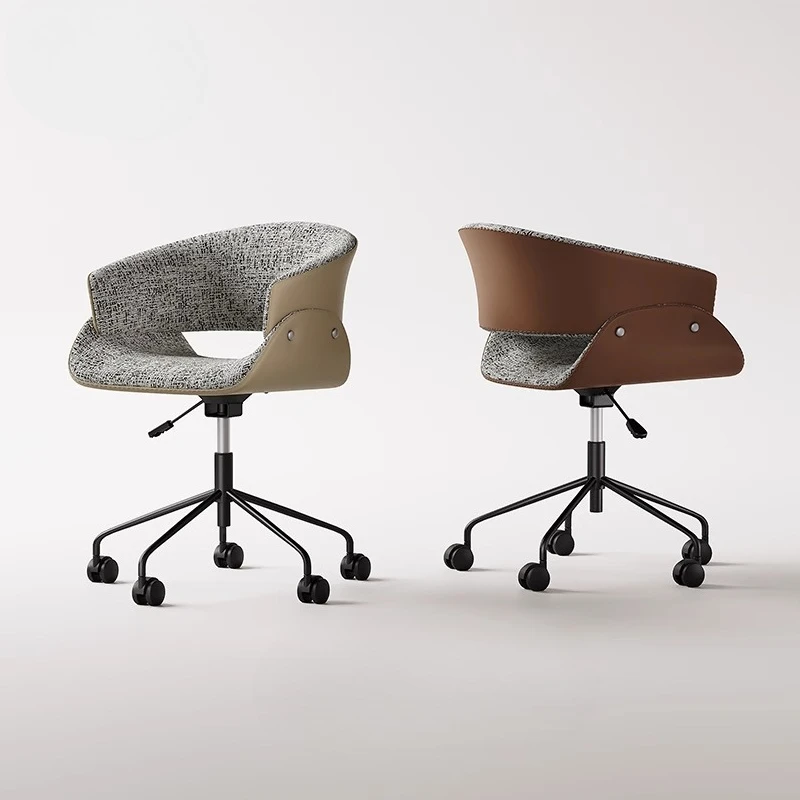 

Light luxury office chair backrest can be lifted and rotated