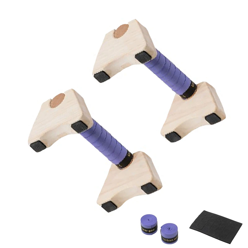 Soporte de madera para flexiones, mangos de barra antideslizantes, tablero de flexiones de Fitness, barra de Parallettes de calistenia, equipo de