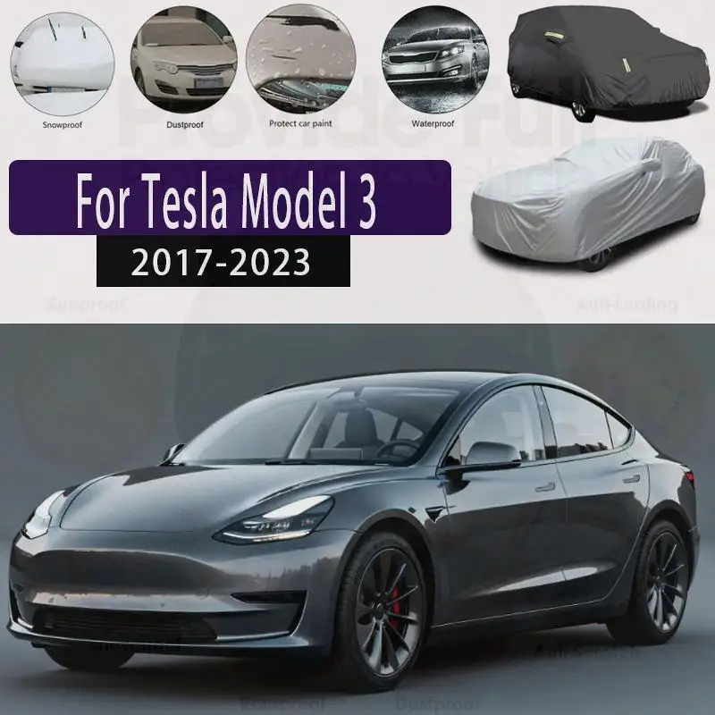 

Для всего для Tesla Model 3 2017 2023, водонепроницаемый пылезащитный наружный защитный козырек, внешние аксессуары, автомобильные чехлы