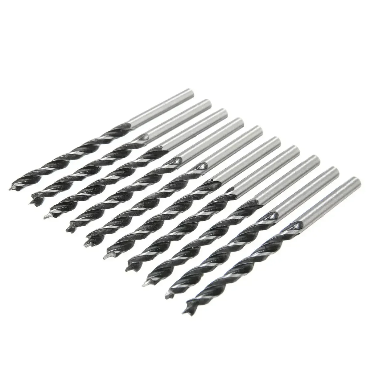 

10pcs Woodworking Spiral Drill Bit Kit 3mm/4mm/5mm Diameter High Carbon Steel Wood Drills With Center Point Wood Drill Bit