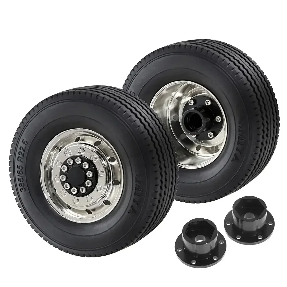 

1/14 TAMIYA RC Truck Universal Metal Wheel Rim & Tire Set, Upgrade Parts for Model Cars