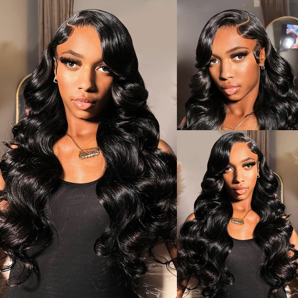 13x6 Hd dentelle frontale perruque cheveux humains 40 pouces 13x4 Hd Transparent dentelle avant pré-plumé noir vague de corps perruques de cheveux humains pour les femmes