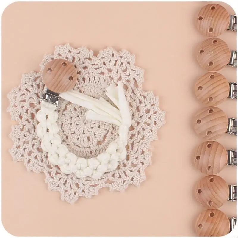 حامل اللهاية مع مشبك خشبي لسلسلة الأطفال وحامل الدمية لعبة التسنين L8RB #5