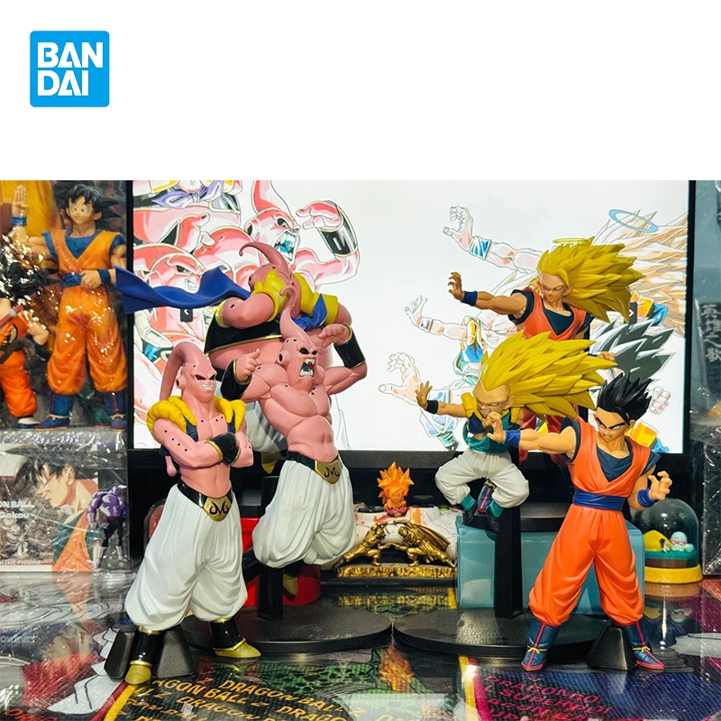 Bandai match makers dragon ball z son goku anime figura modelo brinquedos majin buu coleções original banpresto presente de aniversário