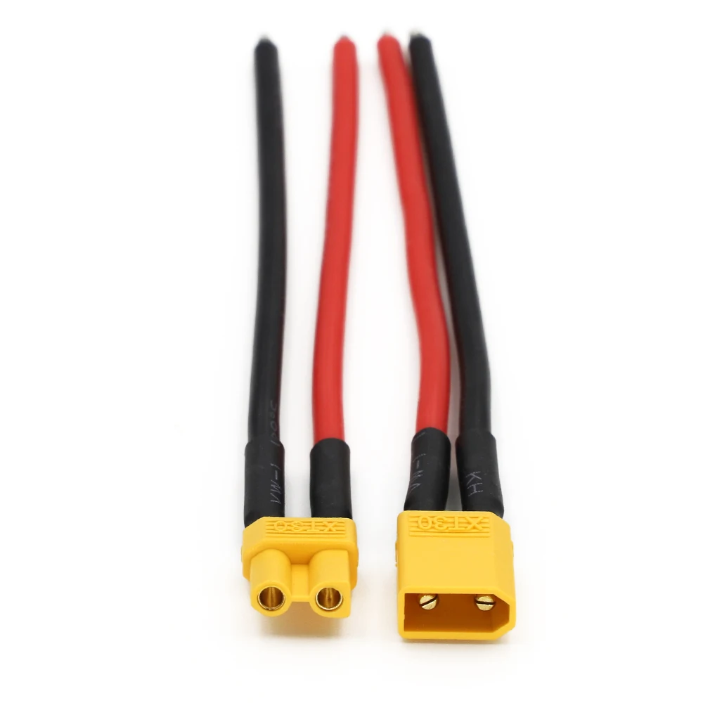 10pcs/5Pairs XT30 Pigtail Cable XT-30 Male Female Plug Connector With 10cm 16AWG Silicone Wire For RC Lipo Battery ESC FPV Drone
