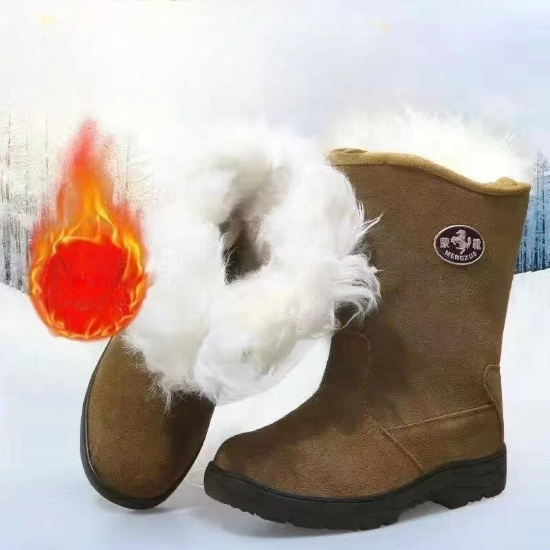 

Winter Thickened Men's Snow Boots Training Fishing Cotton Boots Thickened Cold-proof Non-slip High-top Comfortable Outdoor Boots
