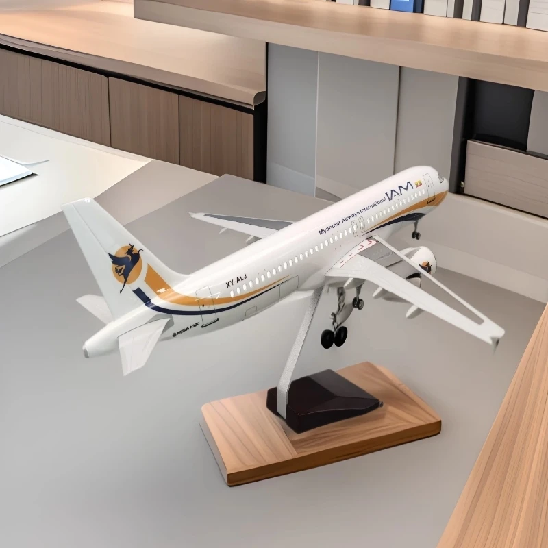 

47cm scale aircraft Toy 320 Resin Airplane diecast Model A320 NEO Myanmar Air Airlines Light child toy plane with Landing Gear