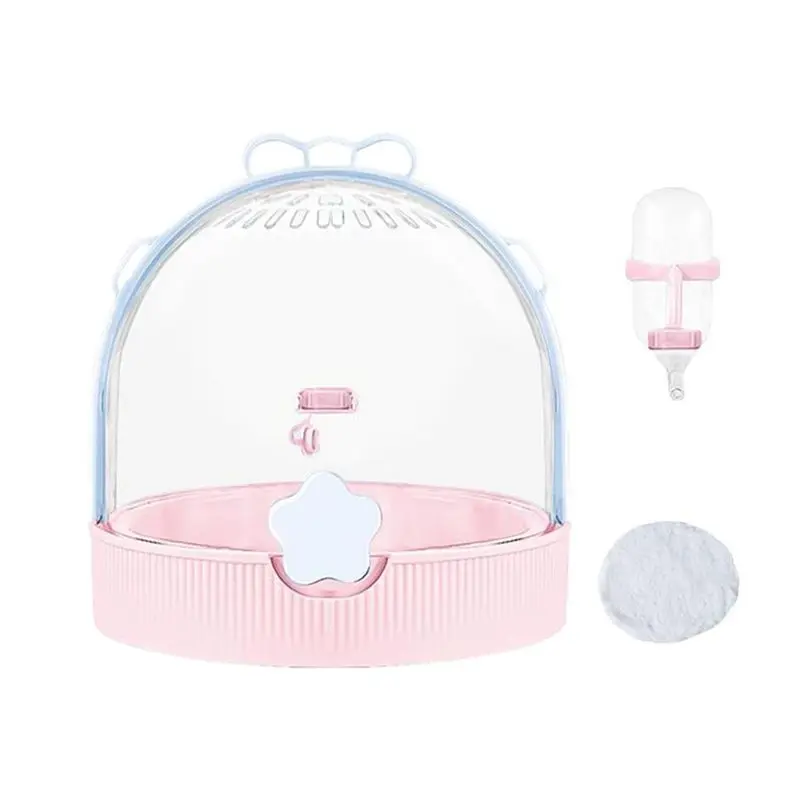 

~A61Z переноска для ежика, маленькая клетка для хомяка для гномов, дорожный чехол с бутылкой для воды для песчанки, чехол для переноски товаров для домашних животных