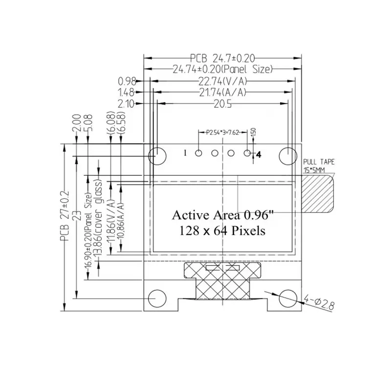 Original 0.96 inch oled IIC Serial White OLED Display Module 128X64 I2C SSD1315 12864 LCD Screen Board For Arduino M0.96
