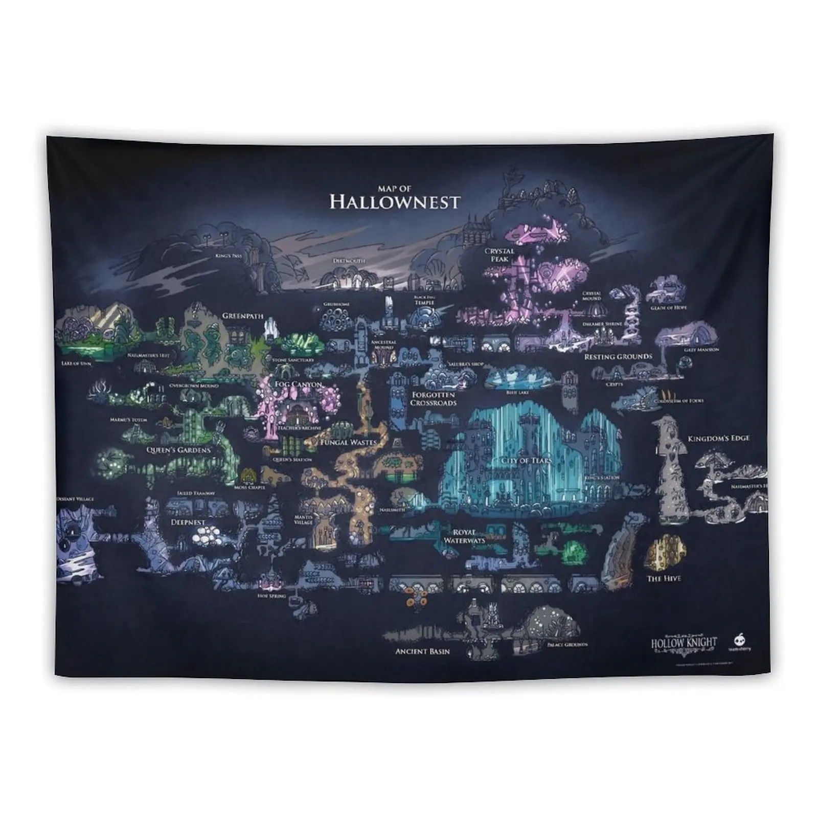 8K Hollow Knight Map Tapestry Art Mural Aesthetic Room Decorations Tapestry