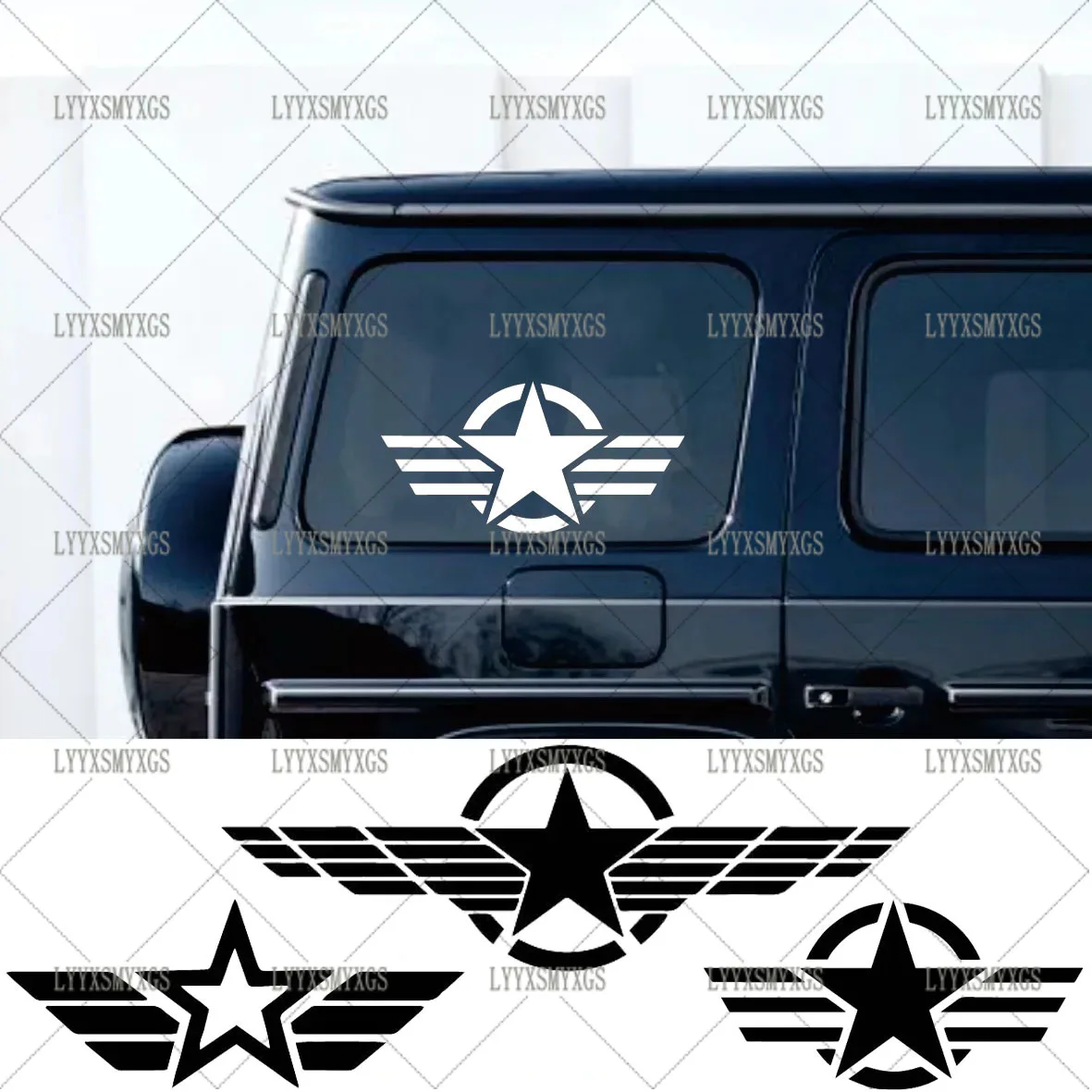 

Self-Adhesive Custom Army Five Stars Car Stickers Waterproof Sunscreen Vinyl Decal Air Conditioner Windshield Car Accessories