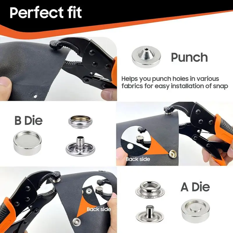 103/150PCS Stainless Steel Marine Grade Snap Button Fastener Kit 15mm Screw Snap with Tool for Canvas Upholstery Boat Cover Tent