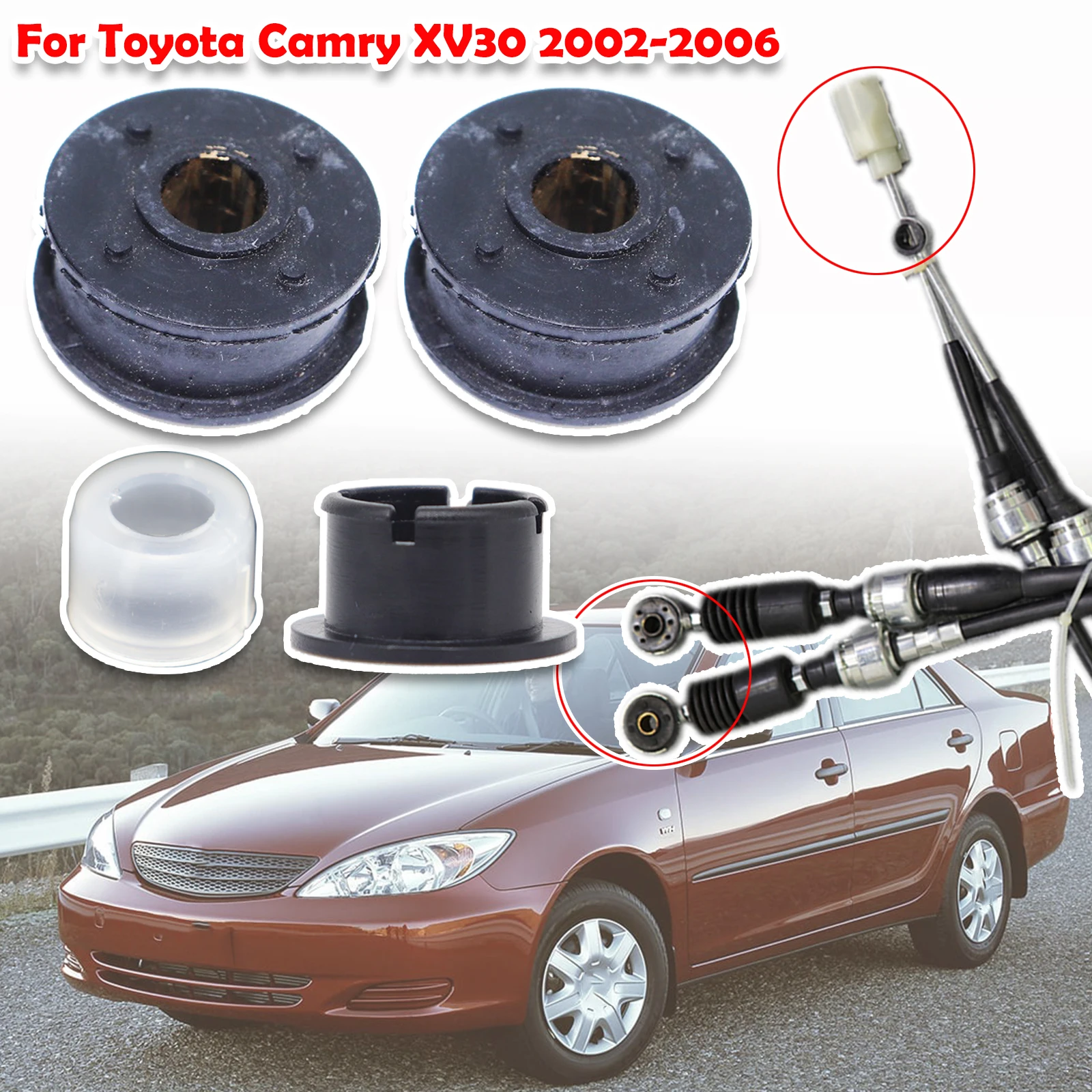 Manual Gearbox Shift Cable Linkage Bushing Shifter Lever Selector Rod Connect Bushing For Toyota Camry XV30 2002 2003 2004- 2006