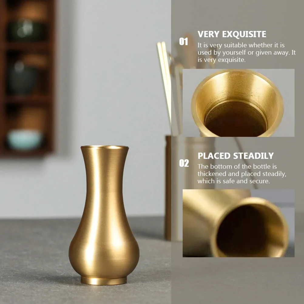 1 قطعة مزهرية زهرة النحاس الحديثة بسيطة سطح المكتب ديكور المنزل الصغيرة زهرية زخرفة الجدول مكتب الديكور هووسورمينغ هدية الأزهار #1