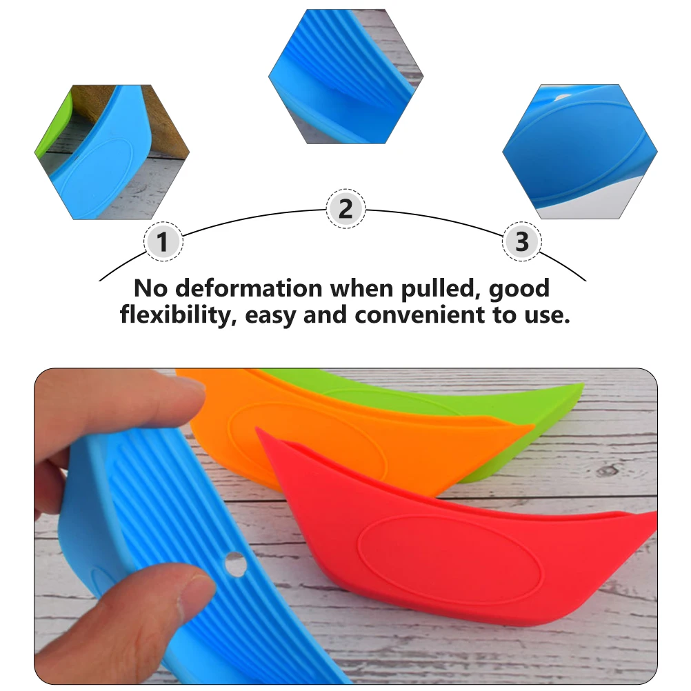 

5Pcs Silicone Anti-Slip Pot Ear Sleeves Heat Resistant Non-Slip Kitchen Supplies Anti-Scald Pot Ear Sleeves Kitchen Gadgets