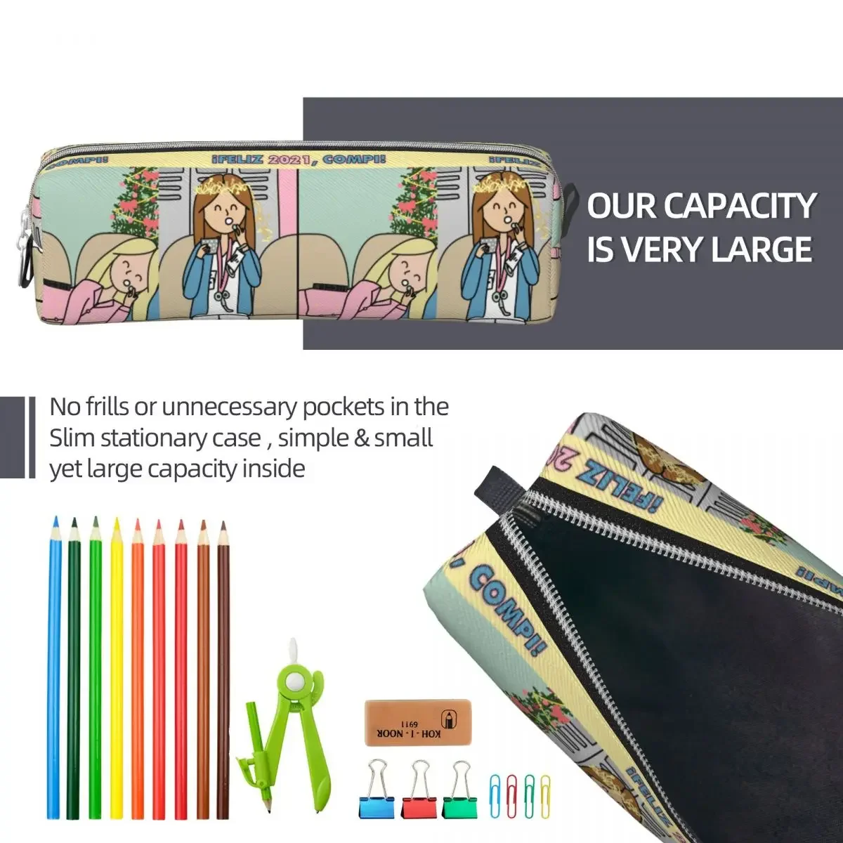 Enfermera En Apuros Pencil Case Doctor Nurse Pencilcases Pen Holder for Girl Boy Big Capacity Bags Office Zipper Stationery image 6